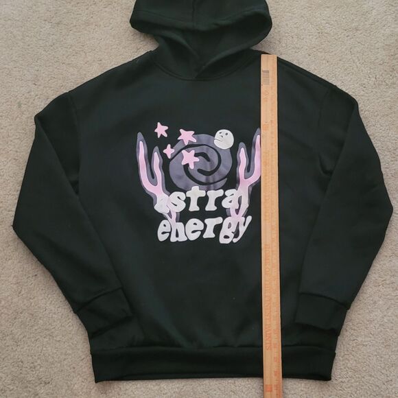 Shein Hoodie Adult Size S Black Astra Energy Grapic Print Pullover - Picture 5 of 13